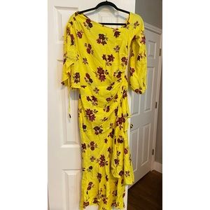 Florence One-Shoulder Ruched Ruffled Silk Dress